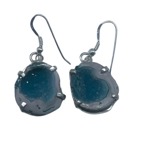 Light blue Druzy Earrings - Picture 1 of 1